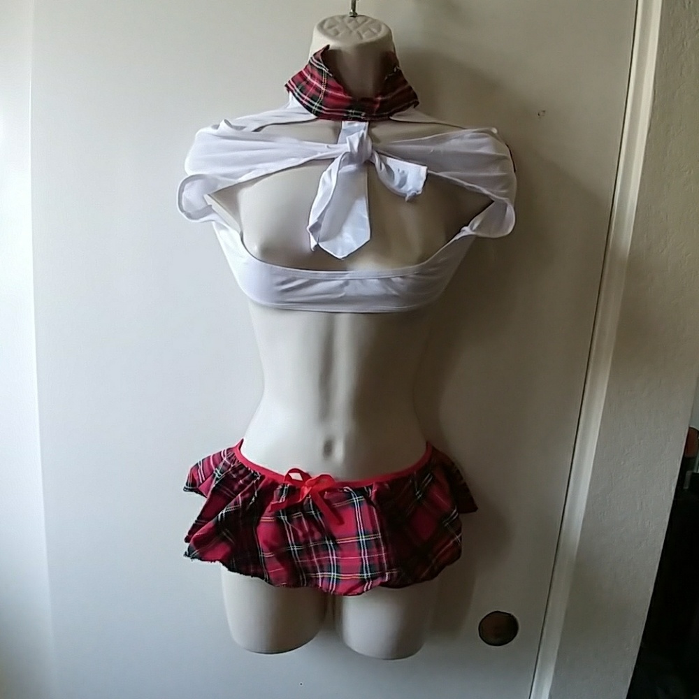 Sexy school girl costume. Lingerie. One size